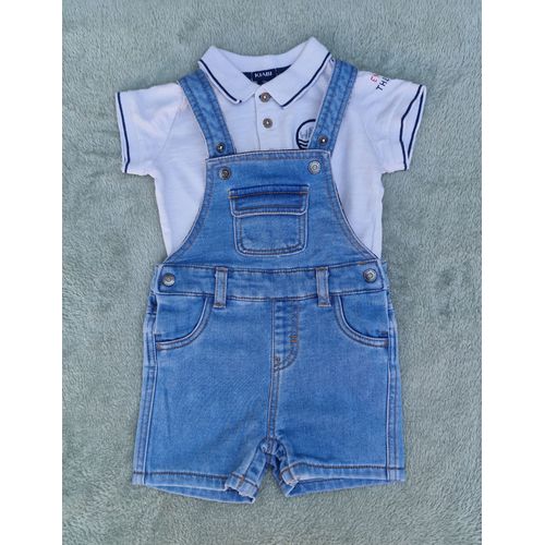 Ensemble Salopette Short + Polo Kiabi 9 Mois, Très Bon État