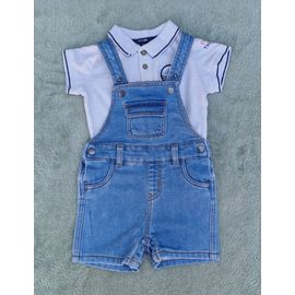 Ensemble Salopette Short + Polo Kiabi 9 Mois, Très Bon État