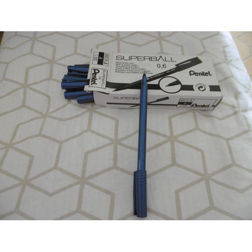 Feutre A Bille Superball Écriture Fine 0.6mm Noir Boite De 12 Pentel Bh16