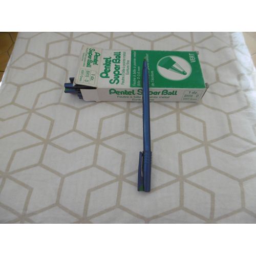 Feutre À Bille Superball Écriture Fine 0.6mm Vert Pentel Bh16 Boite De 12