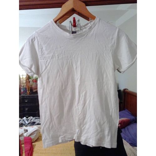 Tee-Shirt Blanc Motif Noir 9/10 Ans Zara Kids Vintage Années 90.