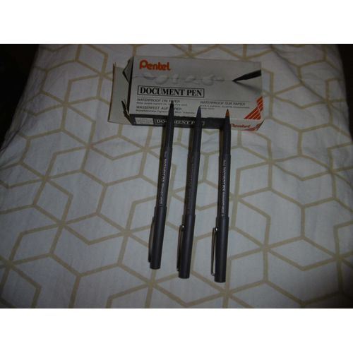 Stylo Feutre À Bille Document Pen Pentel Mr205 Lot De 3 Assorties