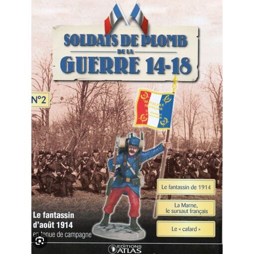 Figurine Soldat Plomb Hachette/Atlas 14-18 échelle 1:32 - Français, Peint, Occasion