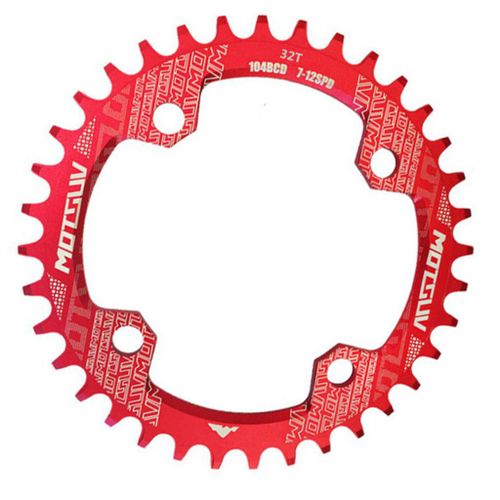 Rouge 32t - Pignon De Chaîne De Vélo , 104 Bcd, Pour Vélo À Vitesse Unique Étroite Et Large