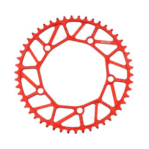 50t Rouge - Plateau De Pédalier Entièrement Creux,Pour Vélo Pliant