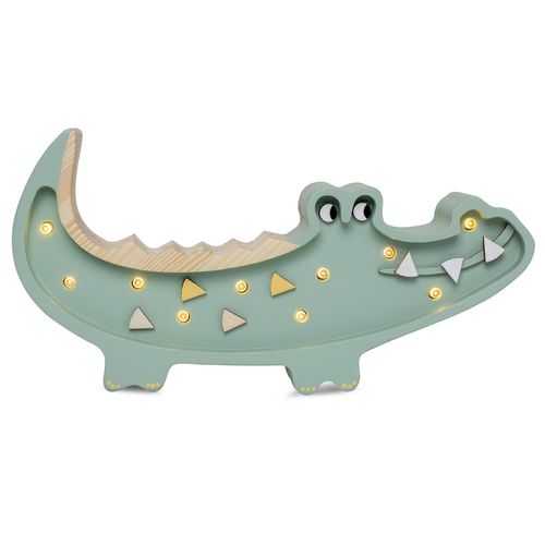 Petite Lampe Veilleuse Crocodile Kaki Pastel