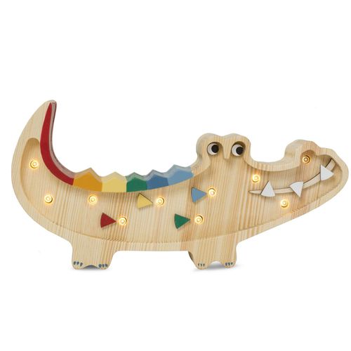 Petite Lampe Veilleuse Crocodile Bois Naturel