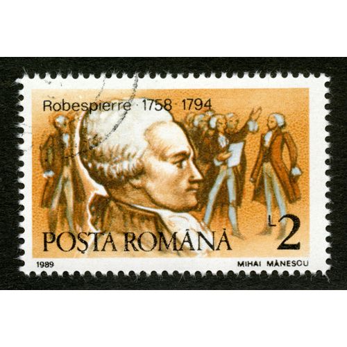 Timbre Oblitéré Posta Romana, Robespierre 1758 - 1794, L2, 1989