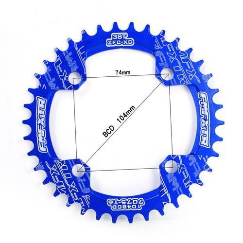 38t - Bleu - Plateau De Pédalier Rond, Étroit Et Large Pour Vtt, 104bcd , 104 Bcd