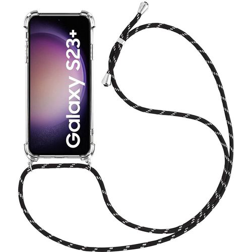 Coque Cordon Pour Samsung Galaxy S23+ / S23 Plus Anti-Rayures Transparente Tpu Avec Cordon Noir - E.F.Connection