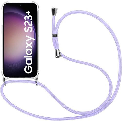 Coque Pour Samsung Galaxy S23+ / S23 Plus Coins Renforcés Anti-Rayures Souple + Bandoulière Violet - E.F.Connection