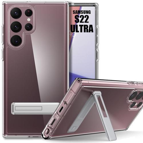 Coque Antichoc Pour Samsung Galaxy S22 Ultra - Protection Transparent Avec Support Barre Téléphone - E.F.Connection