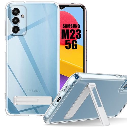 Coque Silicone Pour Samsung Galaxy M23 5g Transparent Avec Support Réglable 95° - E.F.Connection