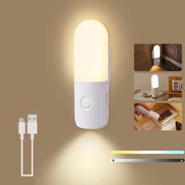 Lampe Murale LED Capteur de Mouvement sans Fil pour Intérieur, Veilleuse  Décorative avec Détecteur de chargement USB magnétique Blanc(10 Packs)