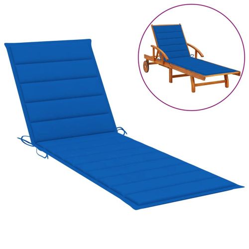 Coussin De Chaise Longue Bleu Royal 200x50x3 Cm Tissu Vidaxl