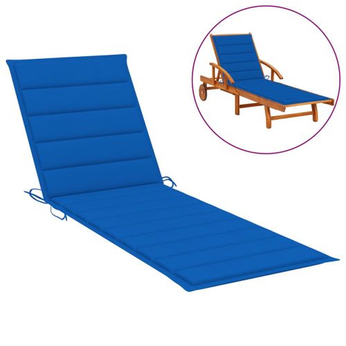 Coussin De Chaise Longue Bleu Royal 200x60x3 Cm Tissu Vidaxl