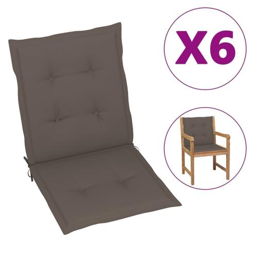 Vidaxl Coussins De Chaise De Jardin 6 Pcs Taupe 100x50x3 Cm