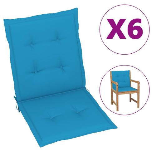 Vidaxl Coussins De Chaise De Jardin 6 Pcs Bleu 100x50x3 Cm