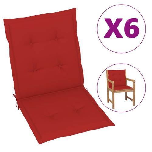 Vidaxl Coussins De Chaise De Jardin 6 Pcs Rouge 100x50x3 Cm