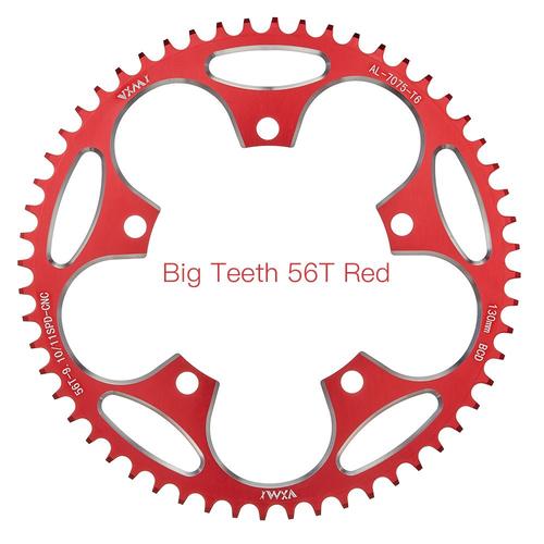 130bcd - 56t Rouge - Plateau De Vélo De Route Ultraléger Et Large, En Alliage