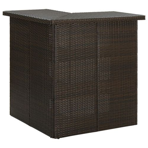 Vidaxl Table D'angle De Bar Marron 100x50x105 Cm Résine Tressée