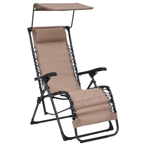 Vidaxl Chaise Pliable De Terrasse Textilène Taupe