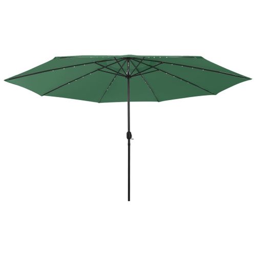 Vidaxl Parasol D'extérieur Avec Led Et Mât En Métal 400 Cm Vert