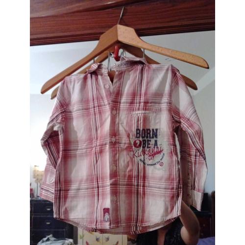 Chemise À Carreaux Rouges Blancs 4 Ans Vintage Années 90 Kid Kanai.