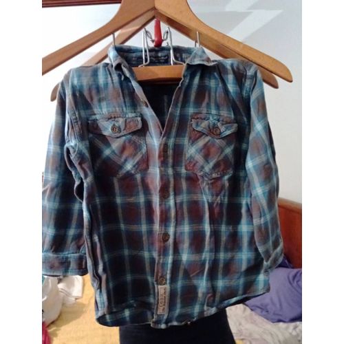Chemise À Carreaux Bleu Gris 4 Ans L.O.G.G.