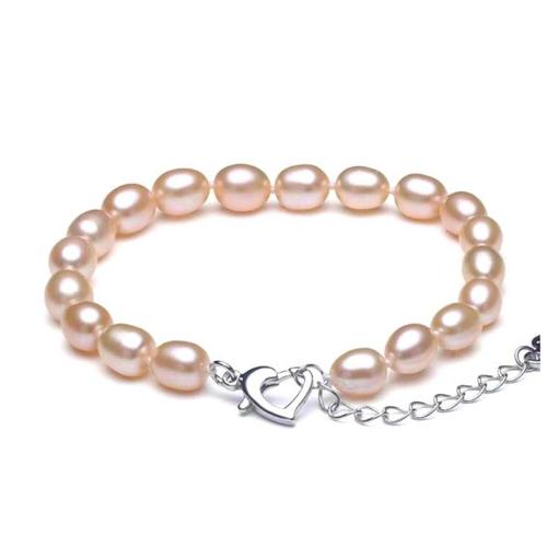 Bracelet Perles Naturelles Roses Eau Douce,Culture,Idée Cadeau Femme,Mode,Certificat Authenticité