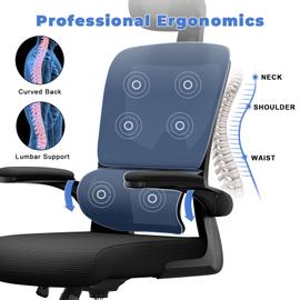 94€ sur Fauteuil de Bureau Naspaluro - Ergonomique Siège - avec accoudoir  rabattable à 90° - Support lombaire - Réglable en hauteur - Achat & prix