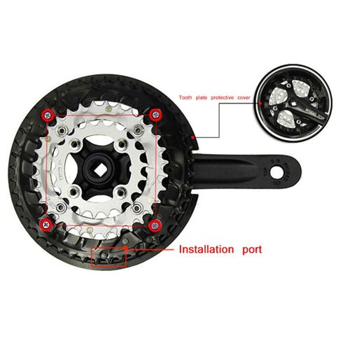 Protection De Pédalier Vélo 48 Dents - 12 Cm, 4 Trous, Pour Plateau De Vélo, Anti-saleté - 10