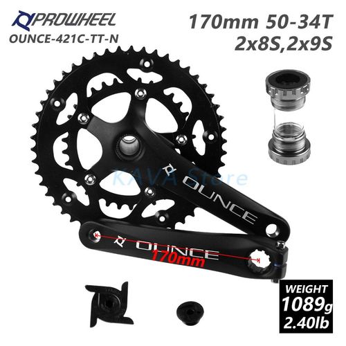 8s 9s Ounce-421c Bb - Prowheel Creux Double Pignons Vélo De Route Manivelle 110 Bcd 130 Bcd Vélo Pédalier Pignon Bb Pliant Bike170mm