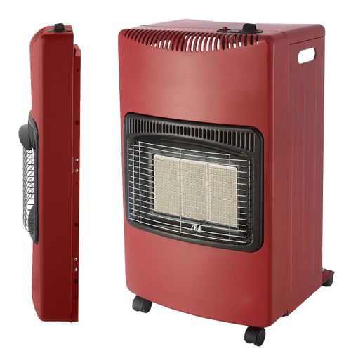Poele à gaz Rouge pliable 4,2KW Allumage Piezo Chauffage d'appoint gaz Interieur INTEC
