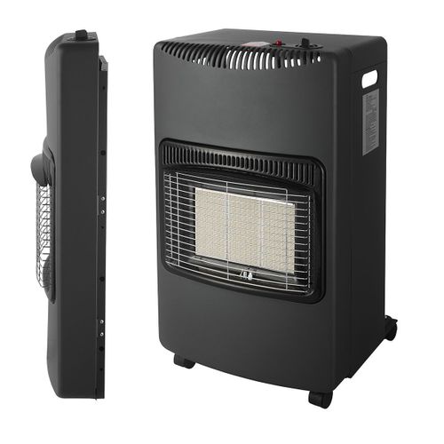 Poele à gaz pliable 4,2KW Noir Allumage Piezo Chauffage d'appoint gaz INTEC