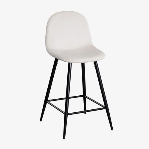 Pack De 2 Tabourets Hauts En Velours Côtelé Glamm Noir ¿65 Cm