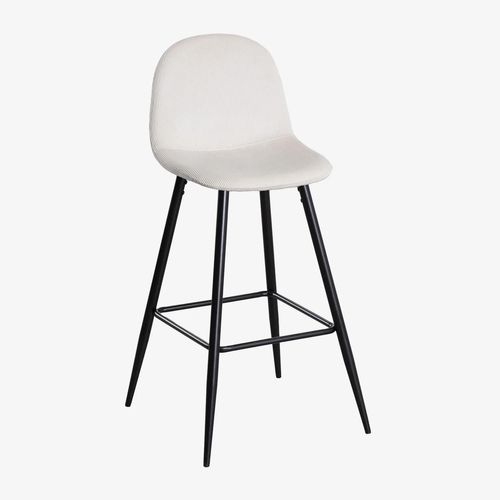 Pack De 2 Tabourets Hauts En Velours Côtelé Glamm Noir ¿75 Cm