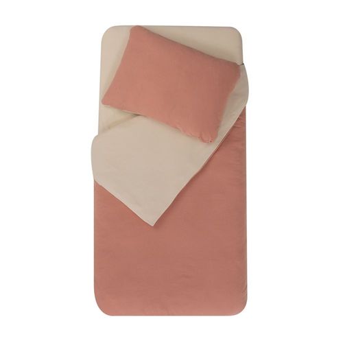 Parure Housse De Couette + Taie D'oreiller 100x140cm / 40x60 Cm Terracotta / Cailloux - Domiva