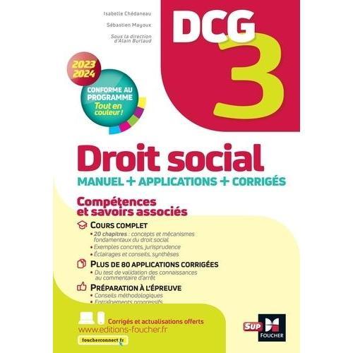 Droit Social Dcg 3 - Manuel + Applications + Corrigés