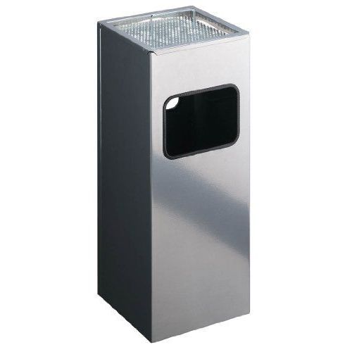 Durable 333123 Cendrier Sur Pied Carrée En Métal Avec Sable Argent