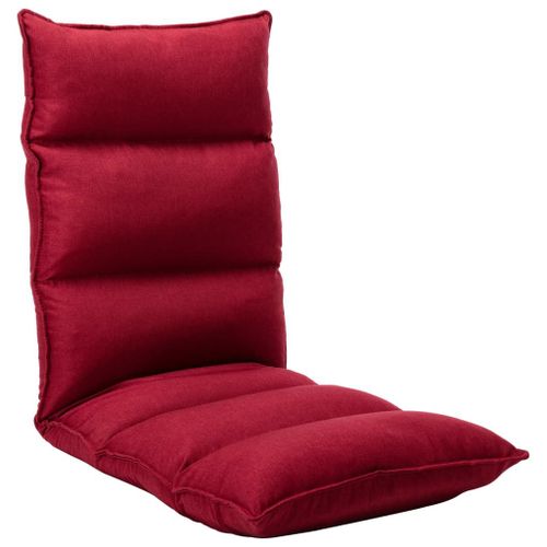 Vidaxl Chaise Pliable De Sol Rouge Bordeaux Tissu
