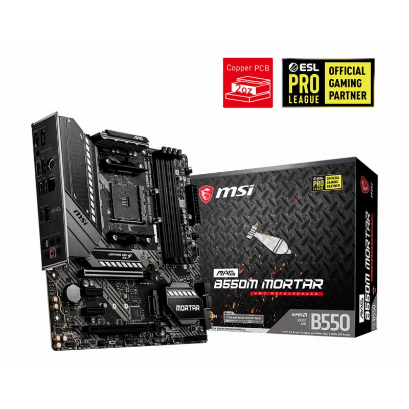 Carte mère AMD AM4 Micro ATX MSI MAG B550M MORTAR