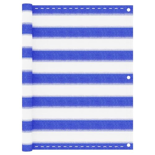 Vidaxl Écran De Balcon Bleu Et Blanc 75x300 Cm Pehd