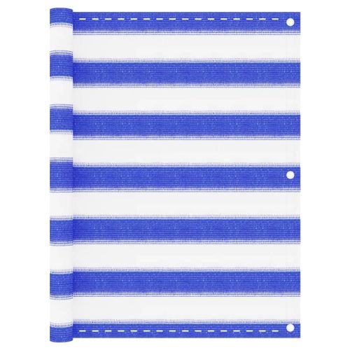 Vidaxl Écran De Balcon Bleu Et Blanc 75x500 Cm Pehd