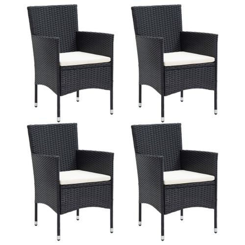 Vidaxl Chaises De Salle À Manger De Jardin 4 Pcs Résine Tressée Noir