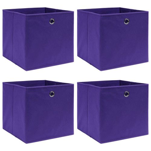 Vidaxl Bo?Tes De Rangement 4 Pcs Tissu Intissé 28x28x28 Cm Violet