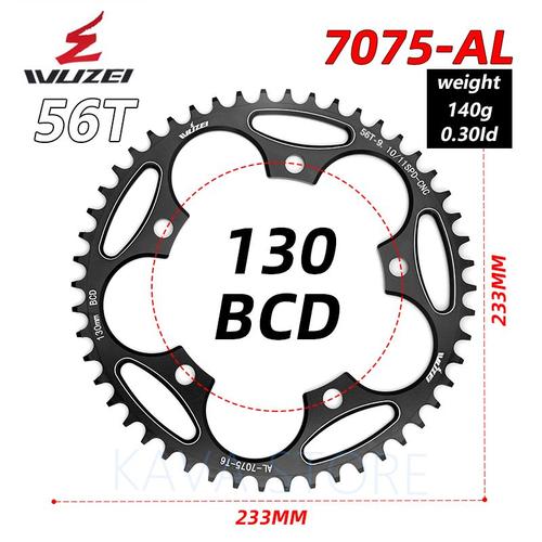 130 Bcd 56t Noir - Wei Mercedes Pignon De Chaîne De Vélo De Route Pliant, Rond, Étroit, Large, Pignons