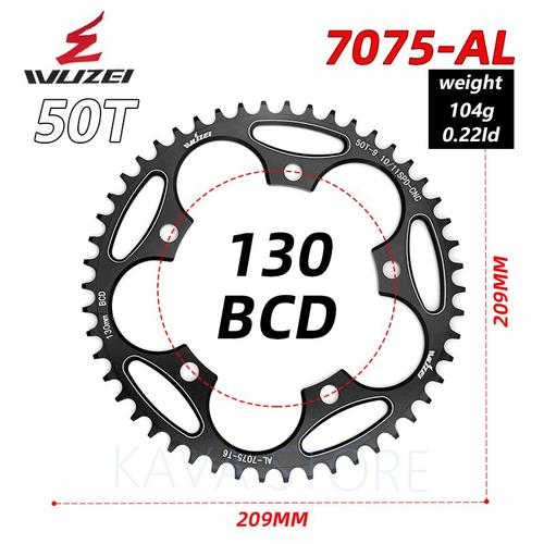 130 Bcd 50t Noir - Wei Mercedes Pignon De Chaîne De Vélo De Route Pliant, Rond, Étroit, Large, Pignons