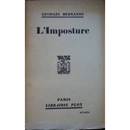 Bernanos. L'imposture (Édition Plon 1948)