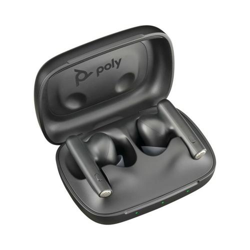 Poly Voyager Free 60 - Écouteurs sans fil avec micro - intra-auriculaire - Bluetooth - Suppresseur de bruit actif - noir de charbon